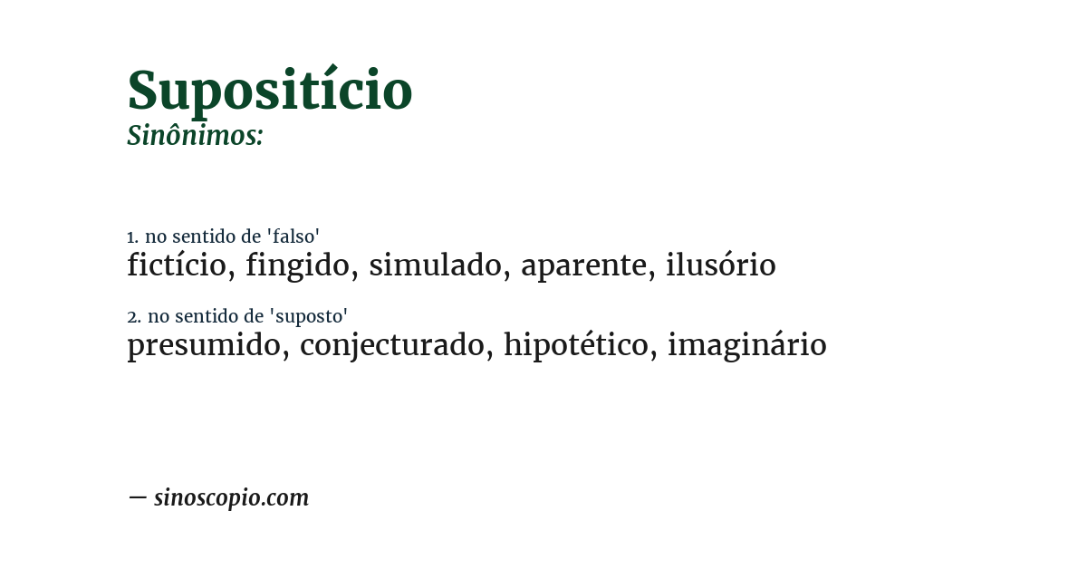 Sinônimo de supositício