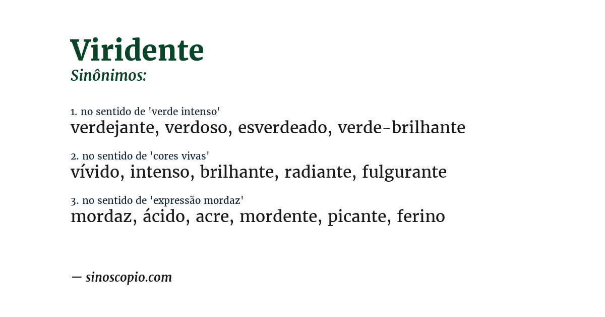 Sinônimo de viridente