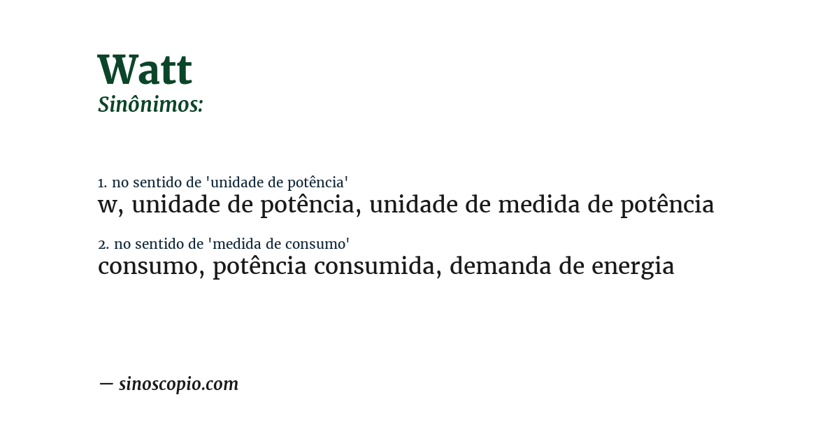 Sinônimo de watt