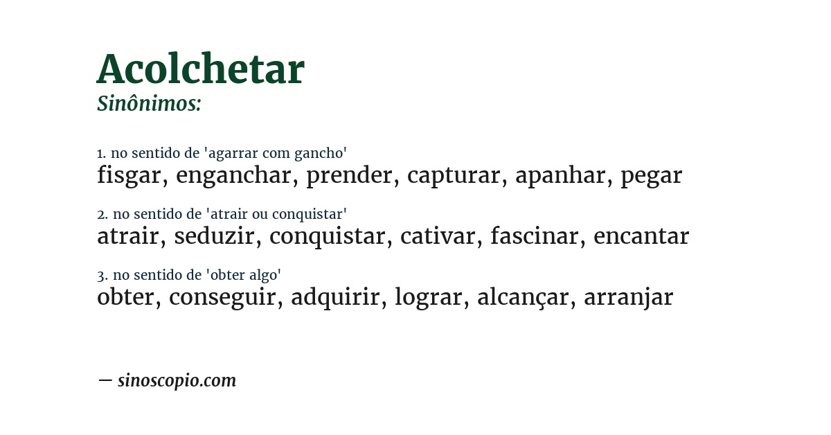 Sinônimo de acolchetar