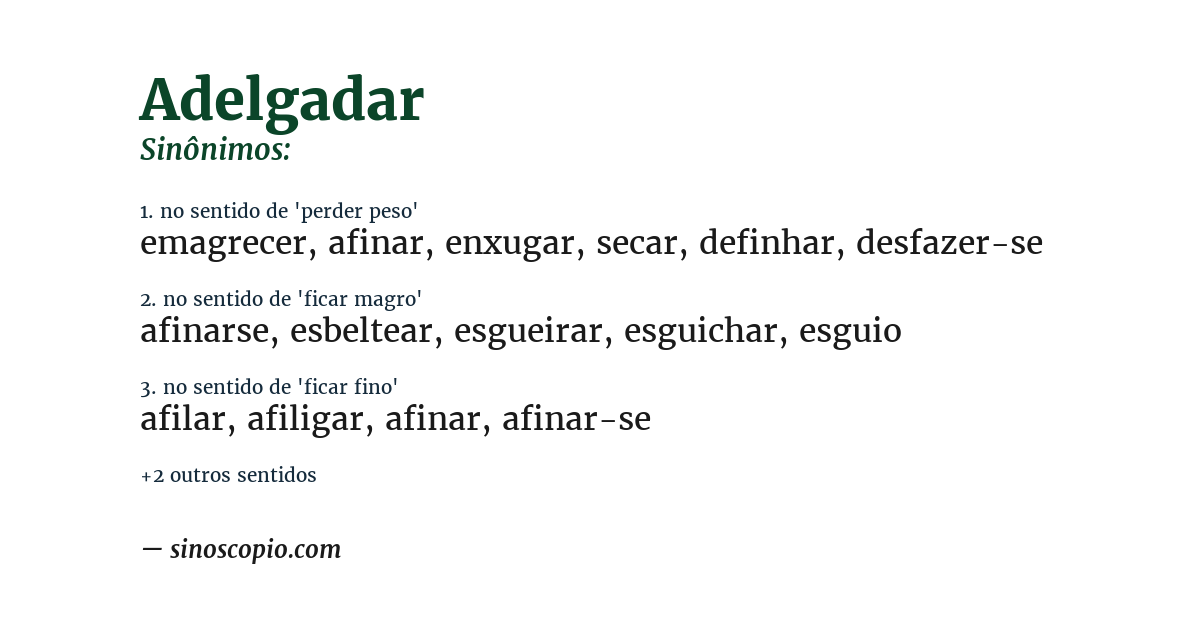 Sinônimo de adelgadar