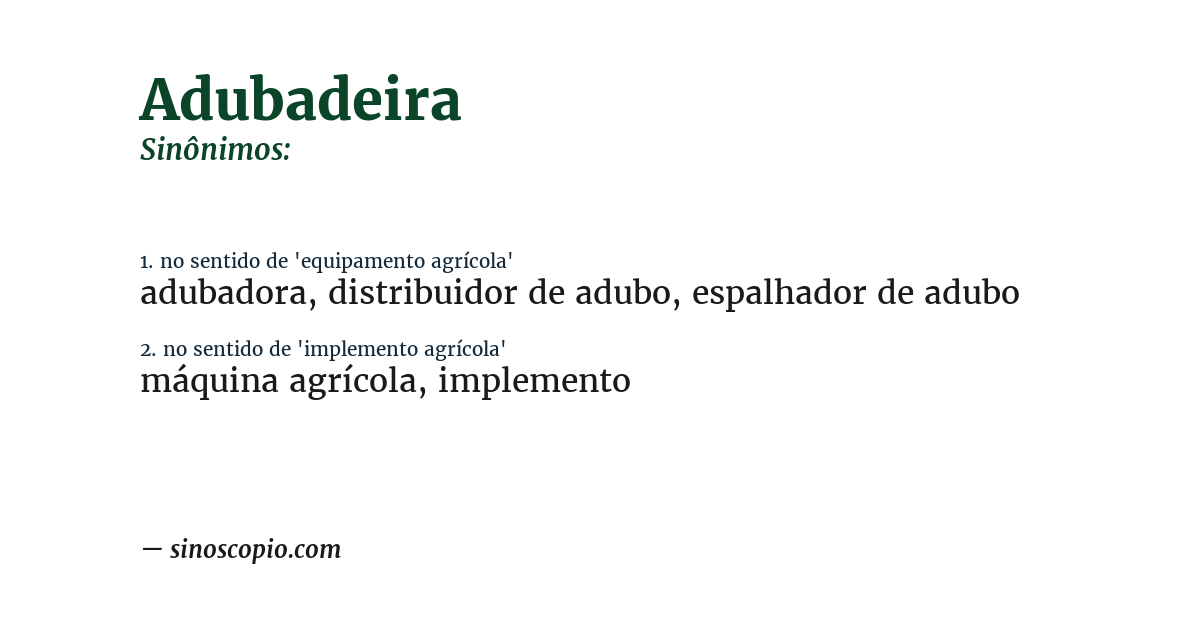 Sinônimo de adubadeira