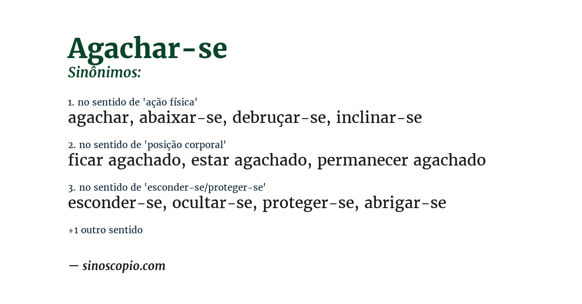 Sinônimo de agachar-se