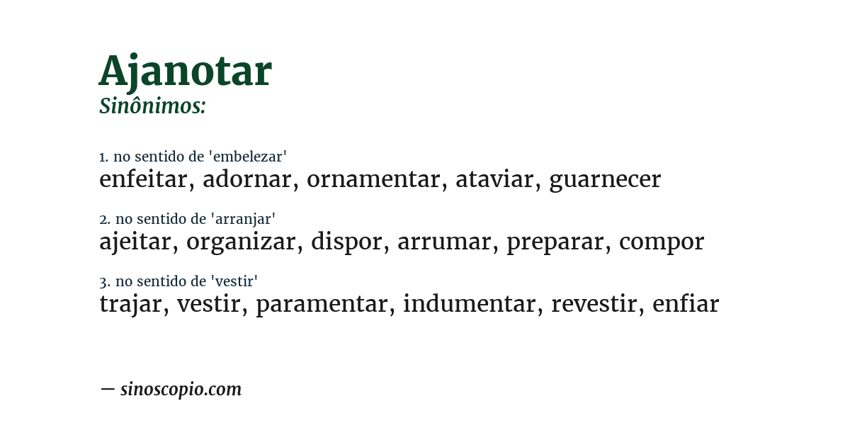 Sinônimo de ajanotar