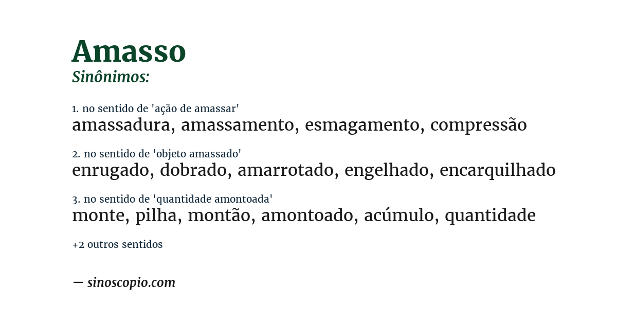 Sinônimo de amasso
