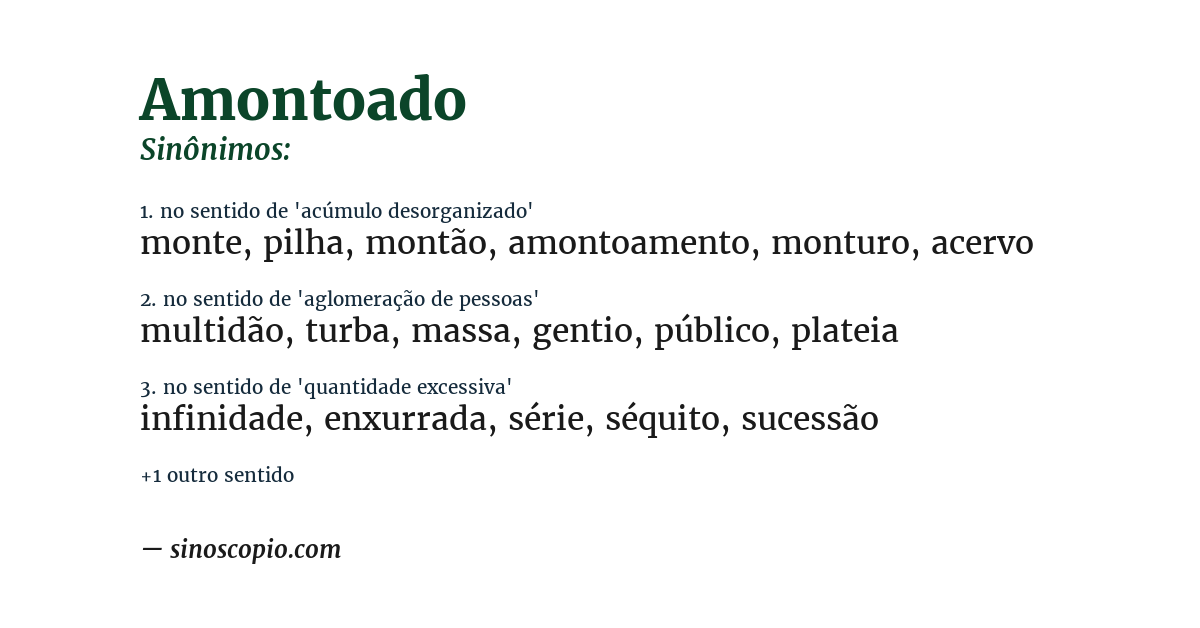 Sinônimo de amontoado