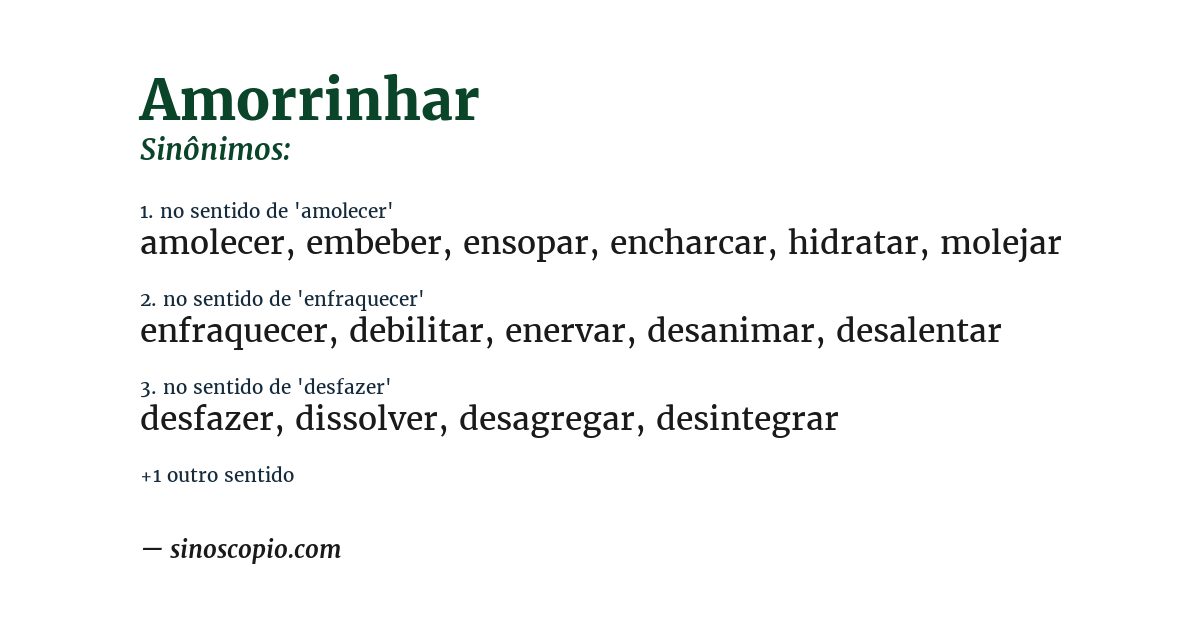 Sinônimo de amorrinhar