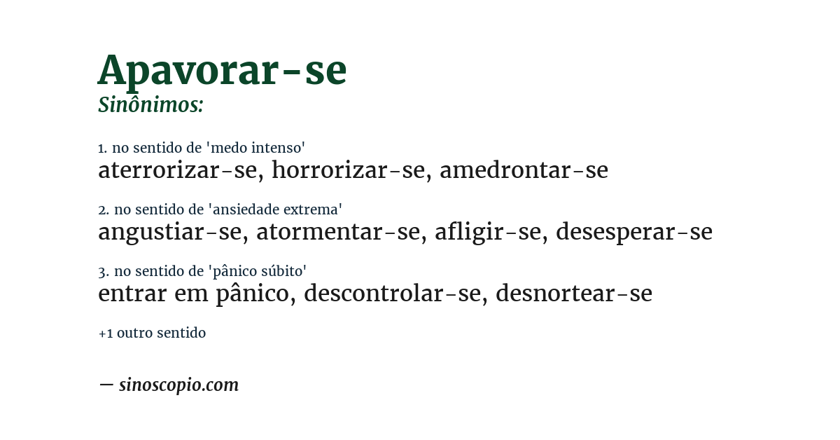 Sinônimo de apavorar-se