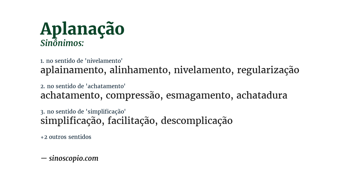 Sinônimo de aplanação