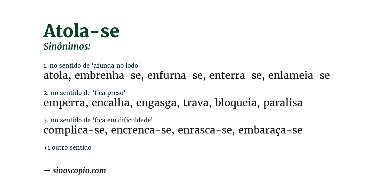 Sinônimo de atola-se