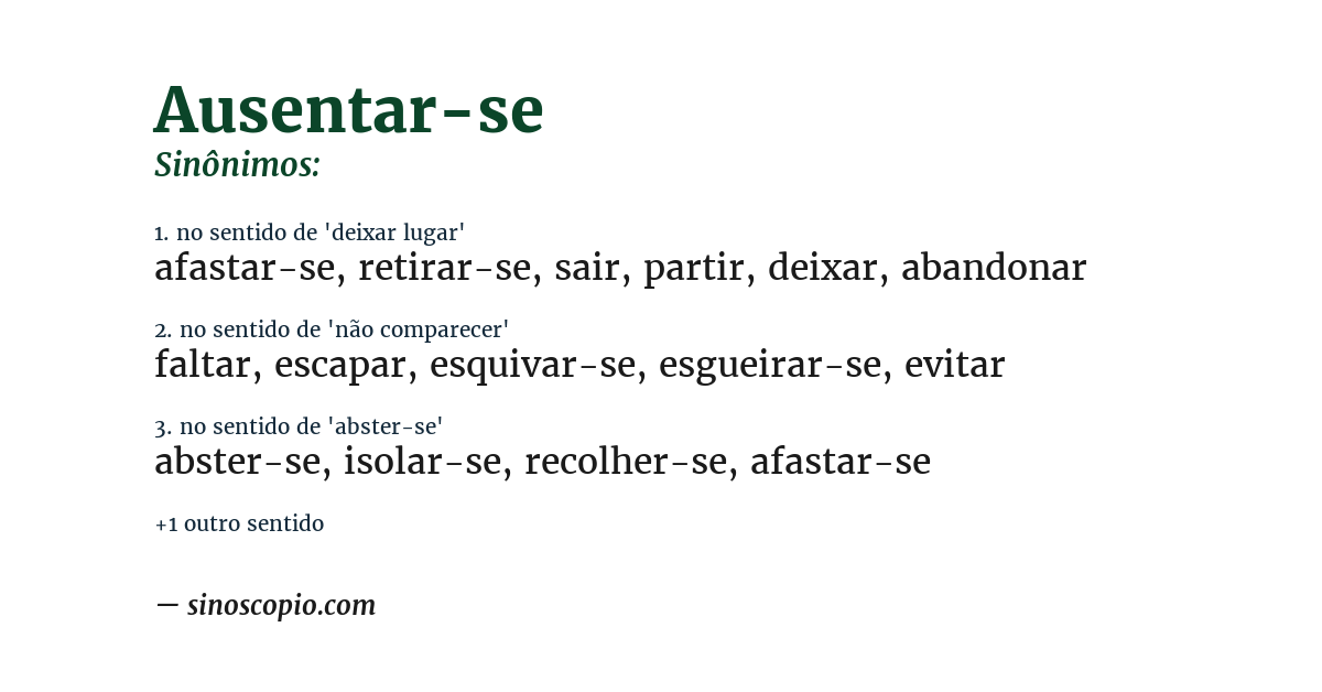 Sinônimo de ausentar-se