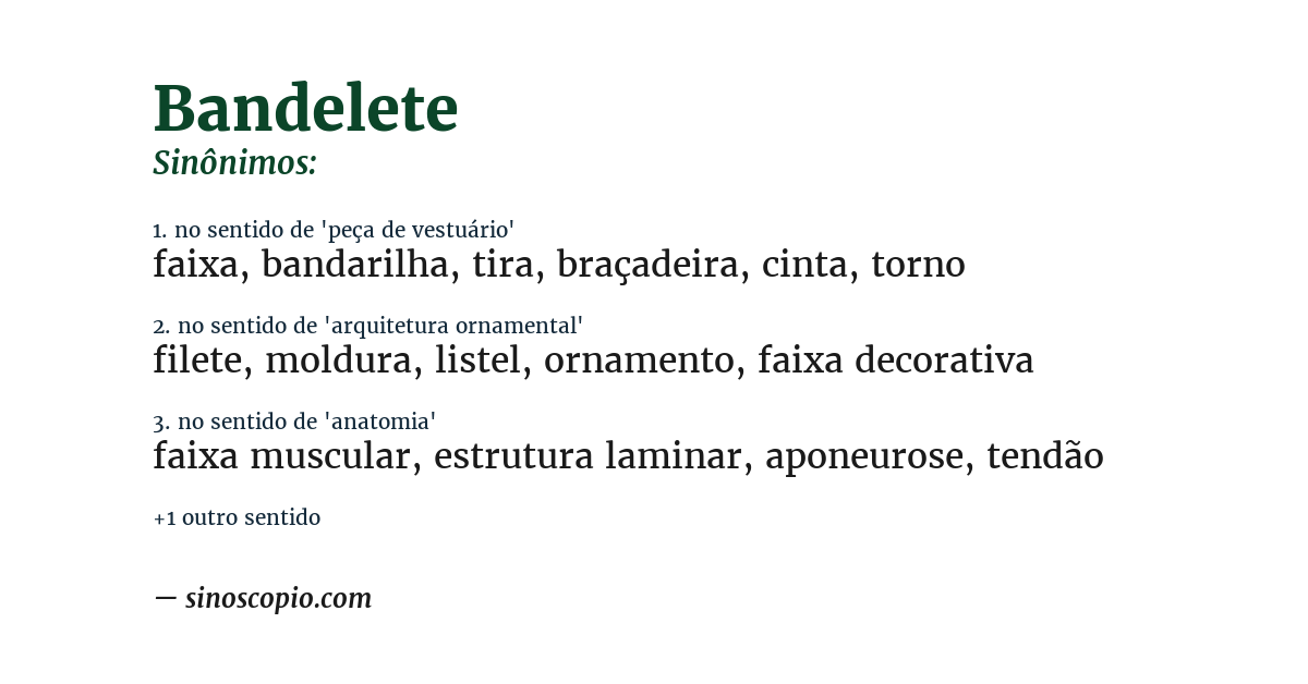 Sinônimo de bandelete