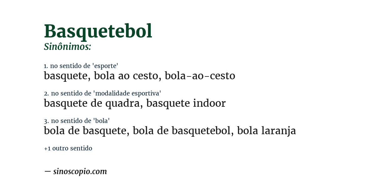Sinônimo de basquetebol
