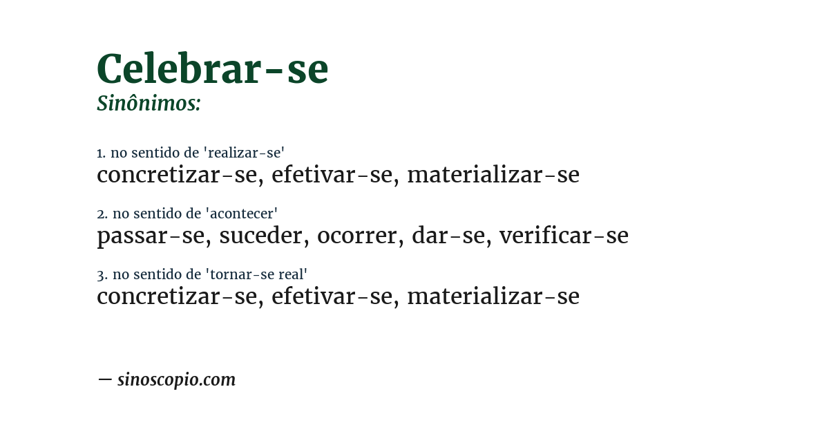 Sinônimo de celebrar-se
