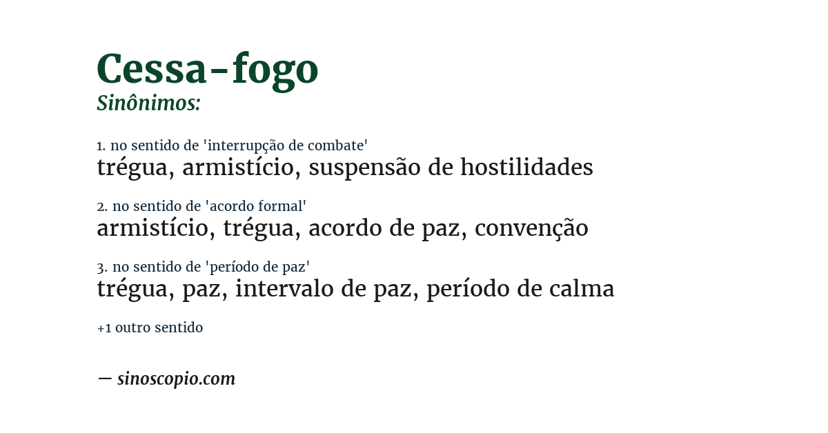 Sinônimo de cessa-fogo