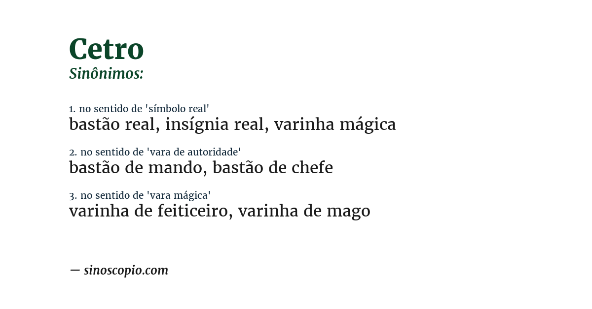 Sinônimo de cetro