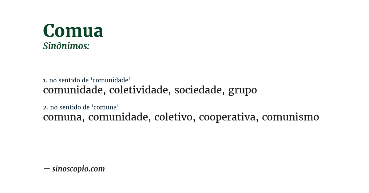 Sinônimo de comua