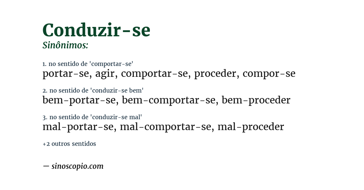 Sinônimo de conduzir-se