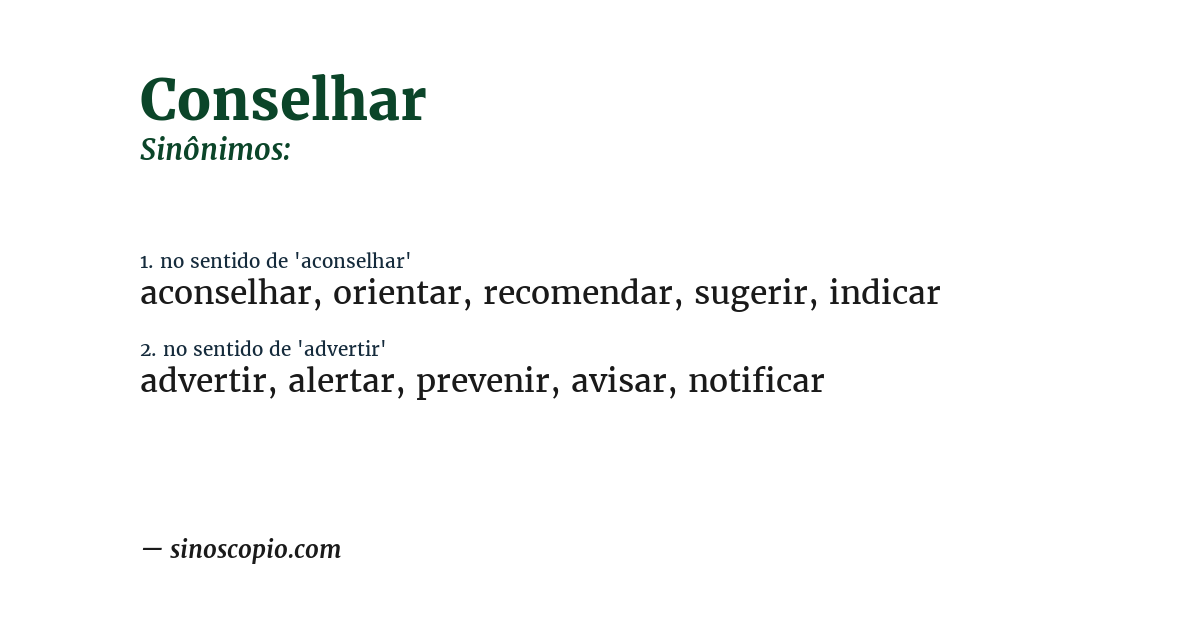 Sinônimo de conselhar