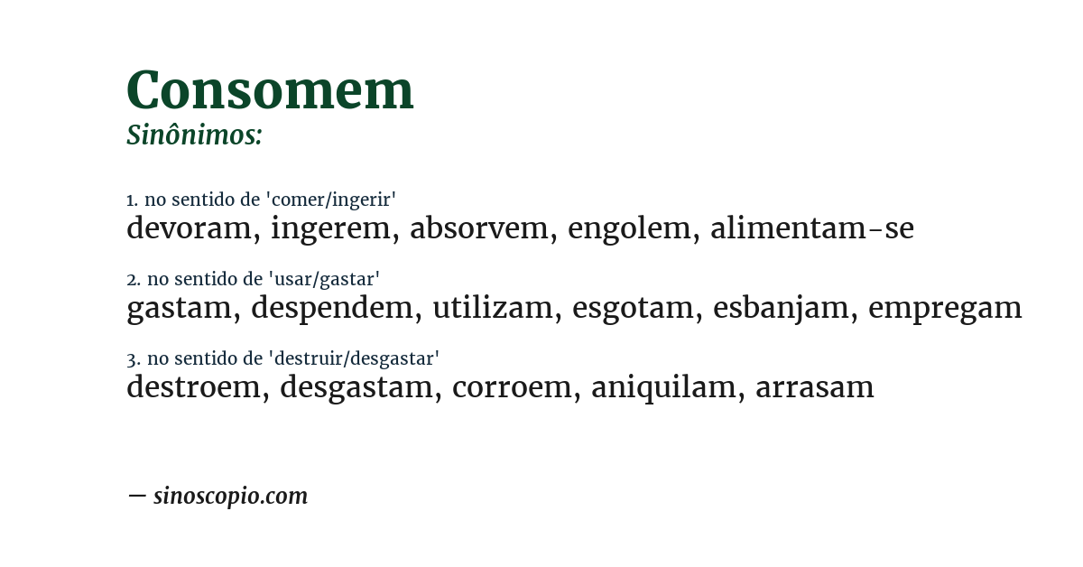 Sinônimo de consomem