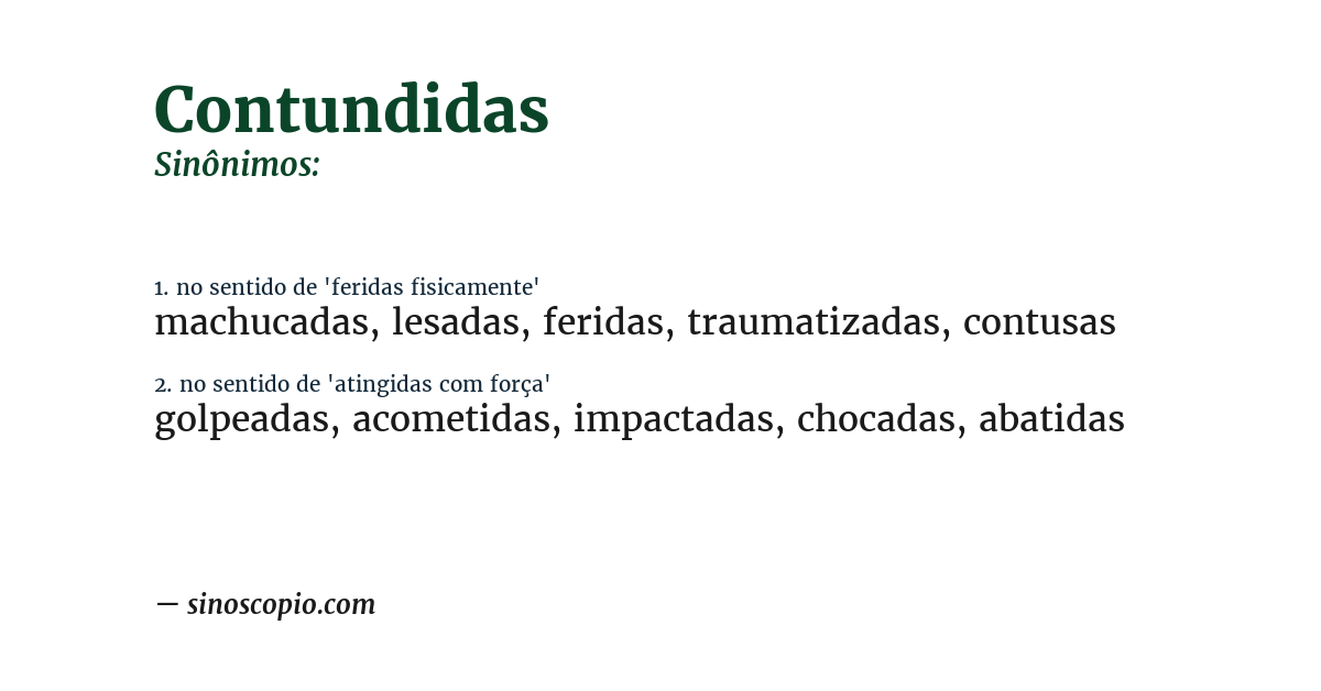 Sinônimo de contundidas