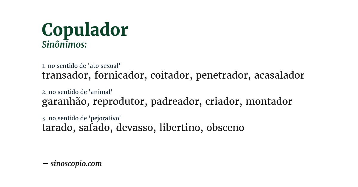 Sinônimo de copulador