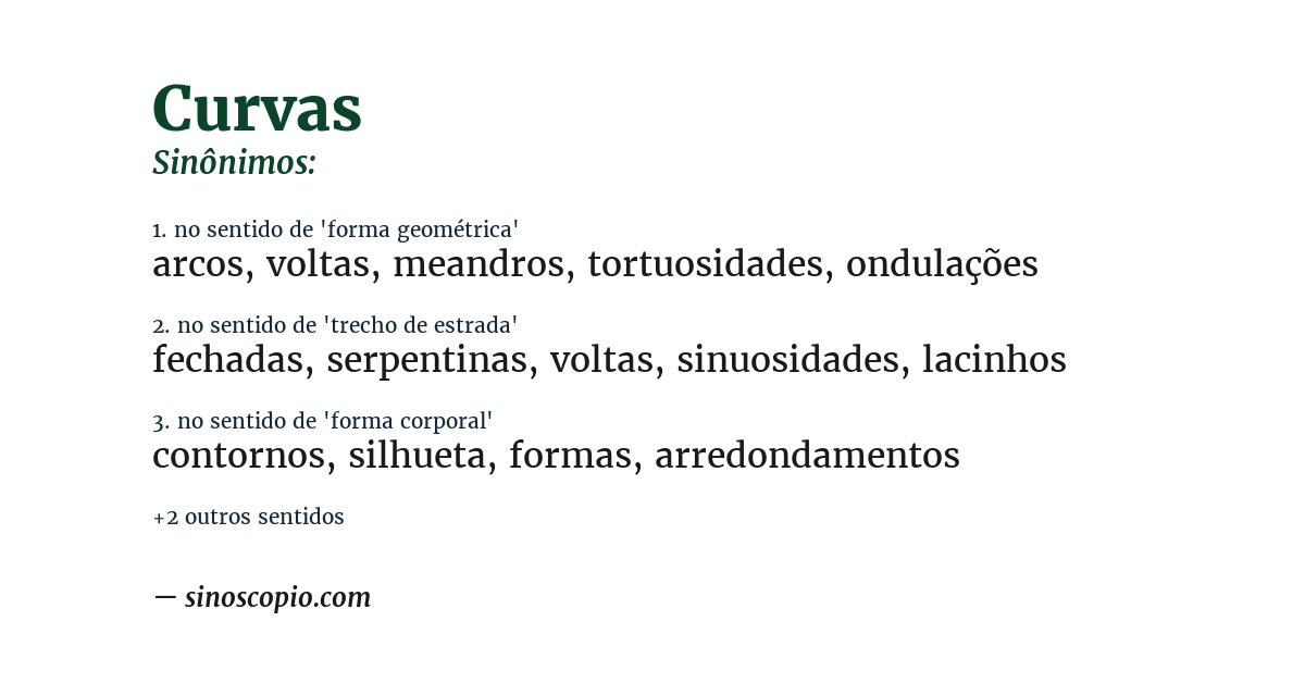 Sinônimo de curvas
