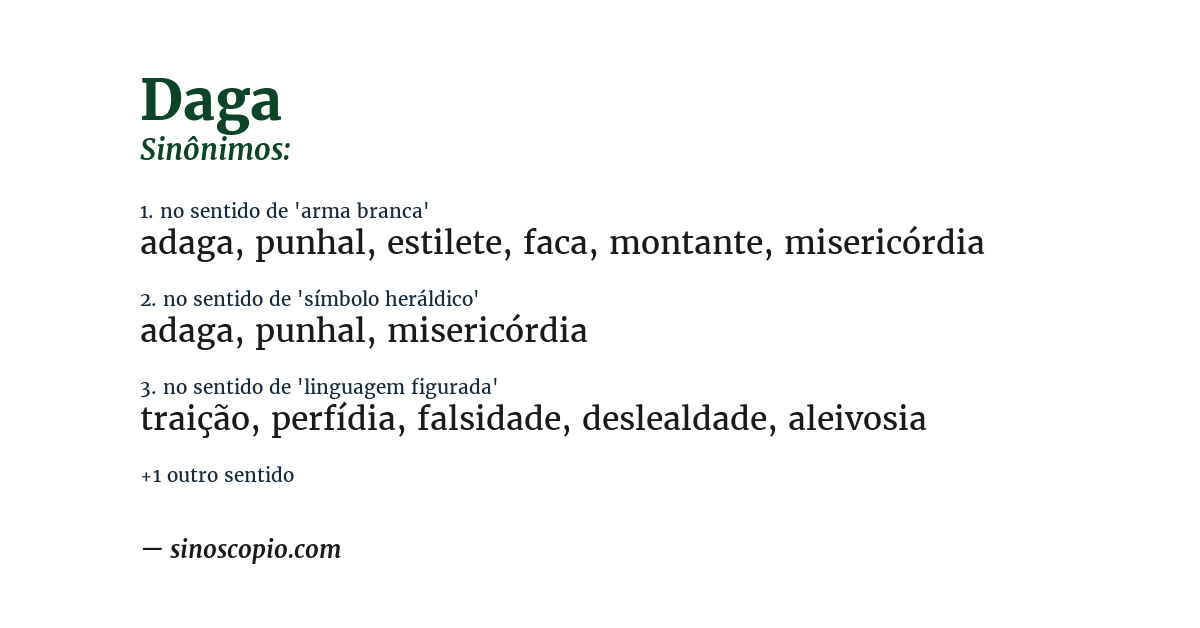 Sinônimo de daga