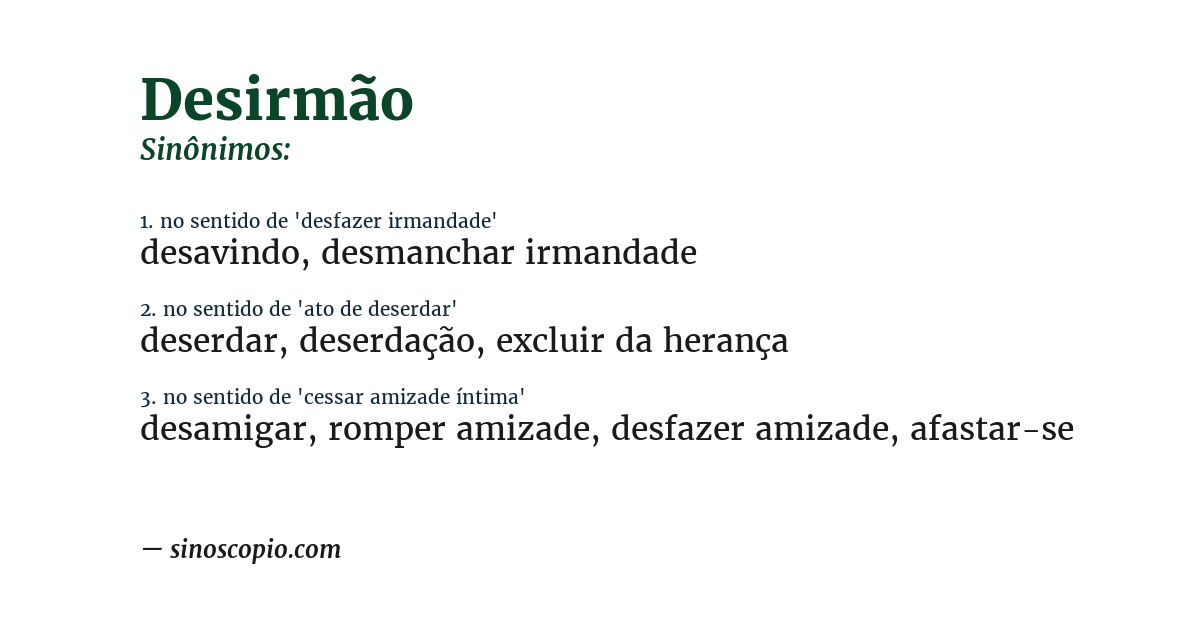 Sinônimo de desirmão