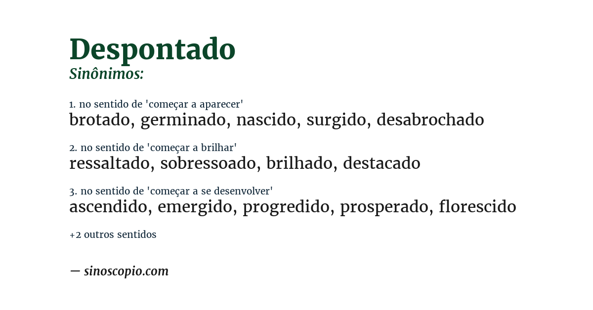 Sinônimo de despontado