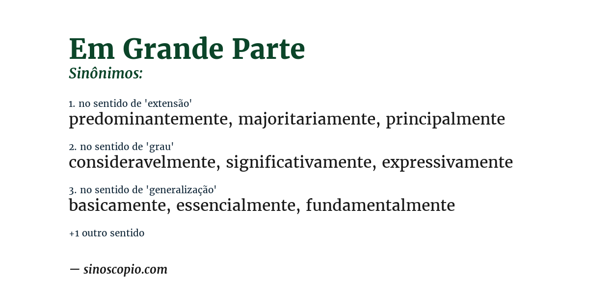 Sinônimo de em grande parte