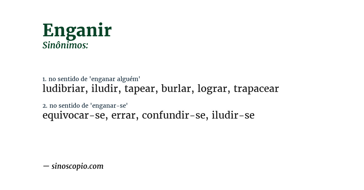 Sinônimo de enganir