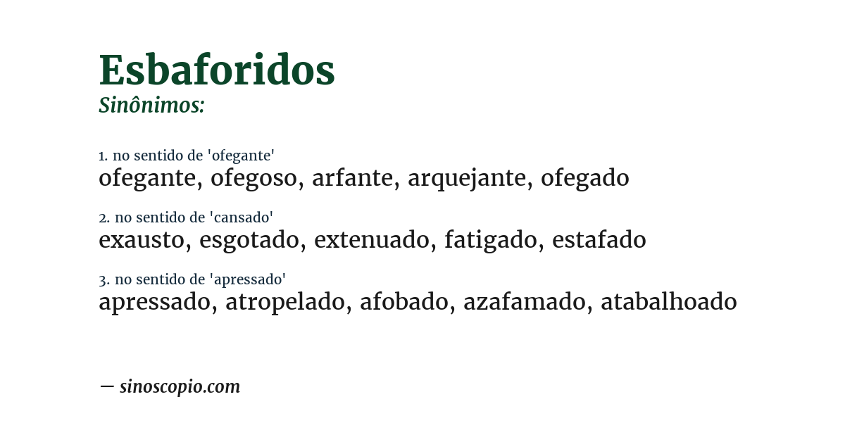 Sinônimo de esbaforidos