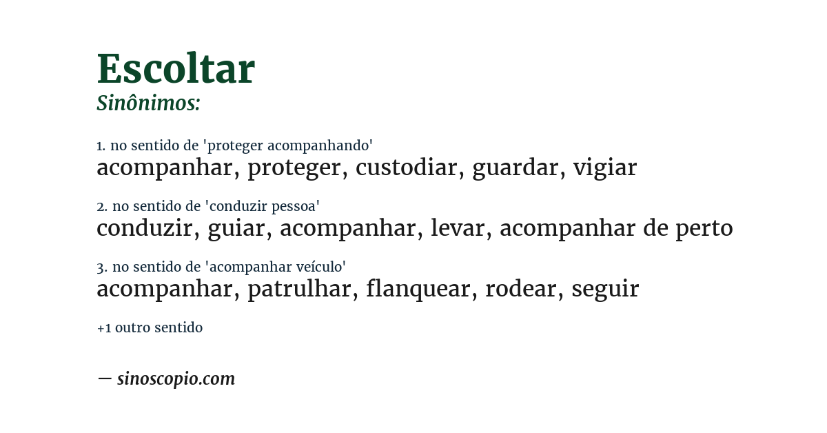 Sinônimo de escoltar
