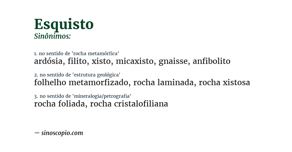 Sinônimo de esquisto