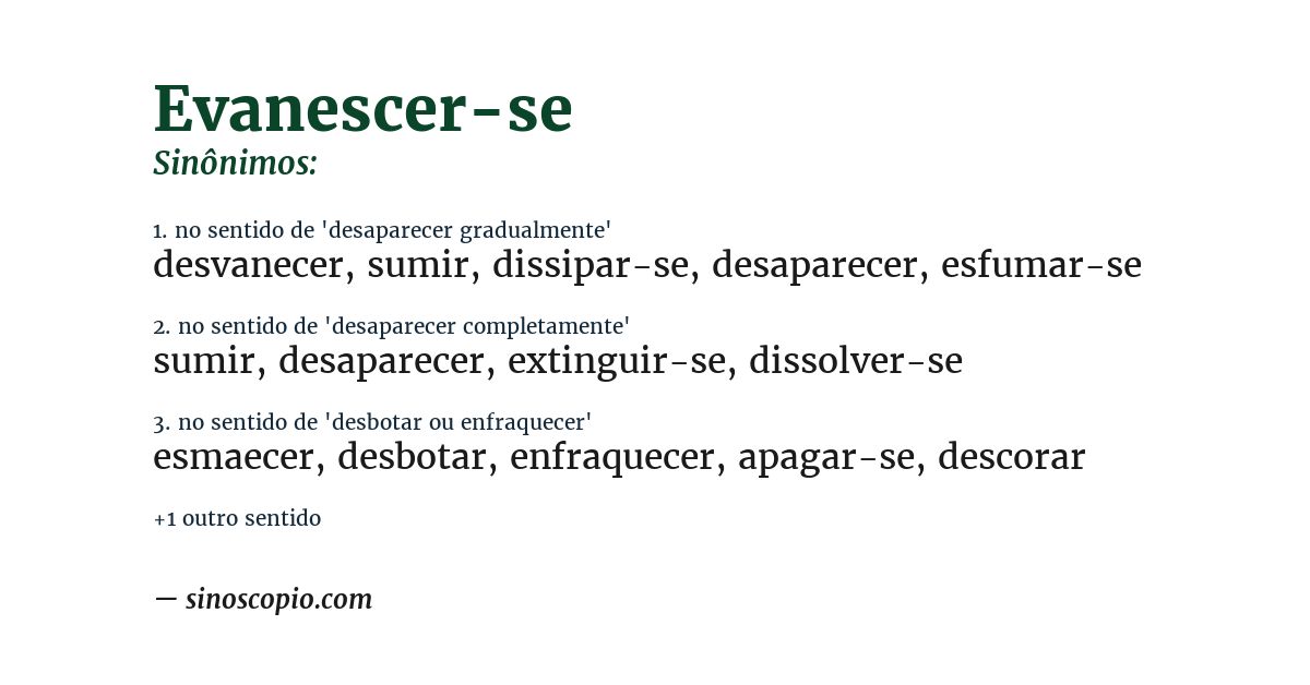 Sinônimo de evanescer-se