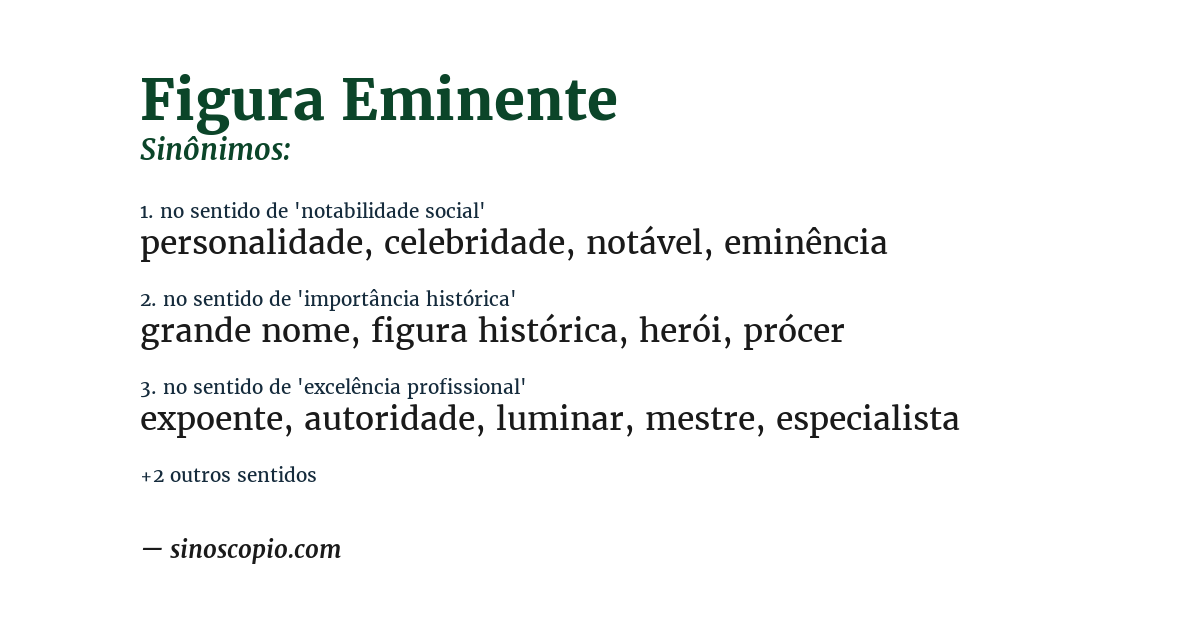 Sinônimo de figura eminente