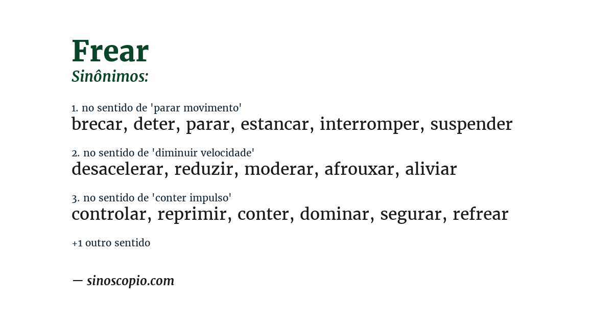 Sinônimo de frear
