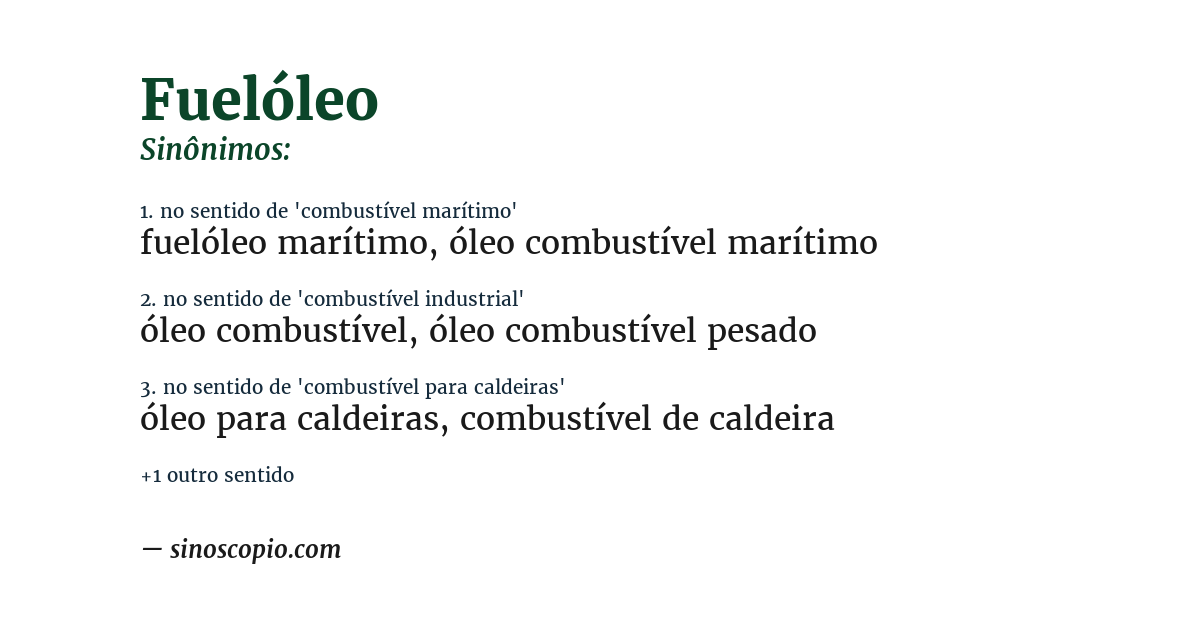 Sinônimo de fuelóleo