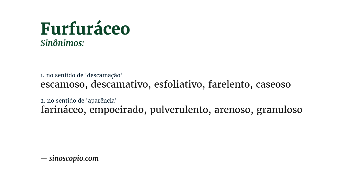 Sinônimo de furfuráceo