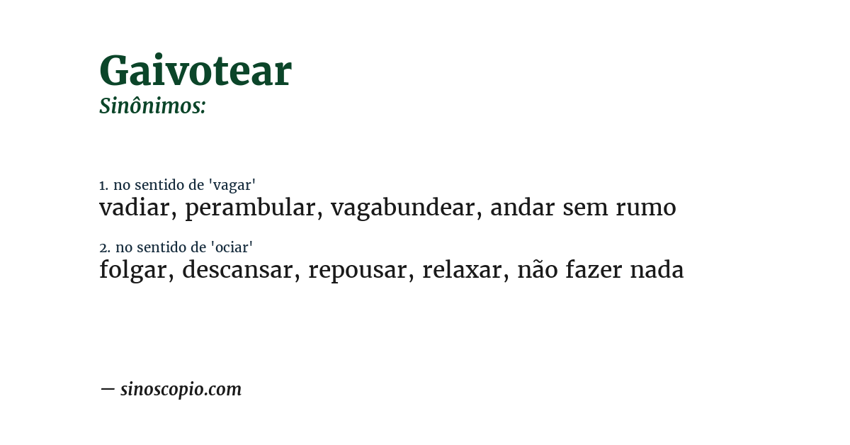 Sinônimo de gaivotear