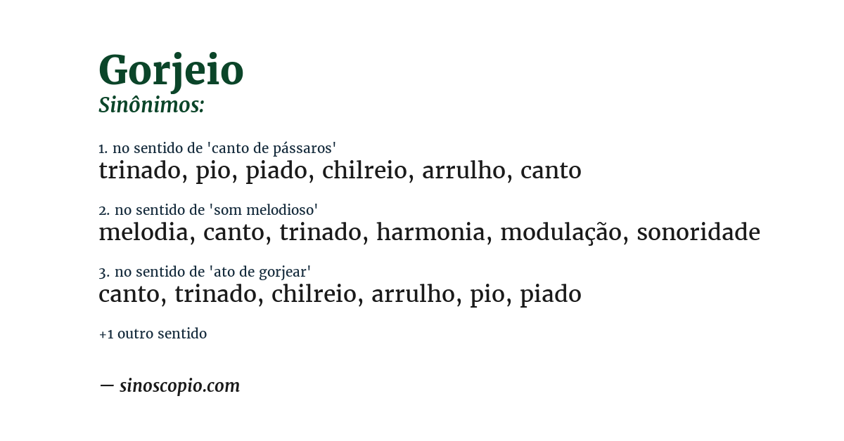 Sinônimo de gorjeio