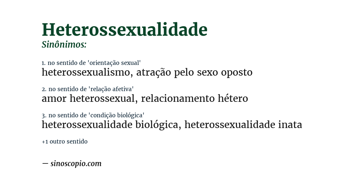 Sinônimo de heterossexualidade