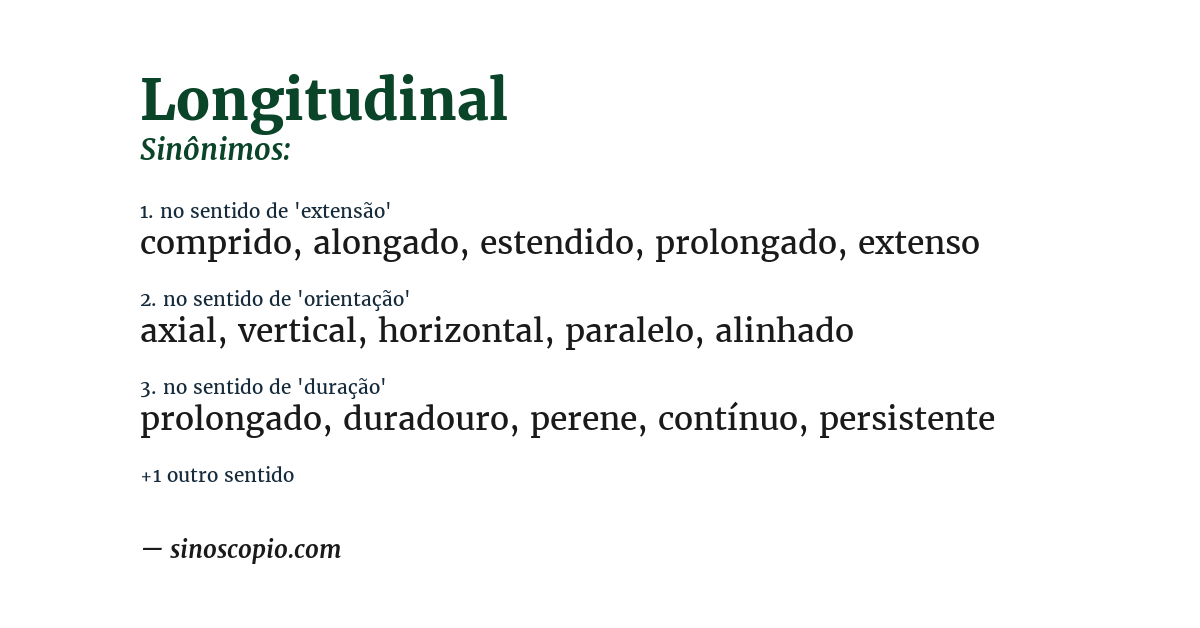 Sinônimo de longitudinal