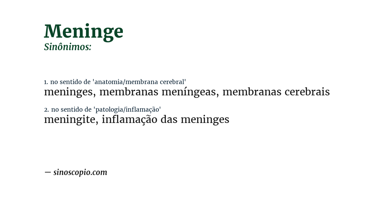 Sinônimo de meninge