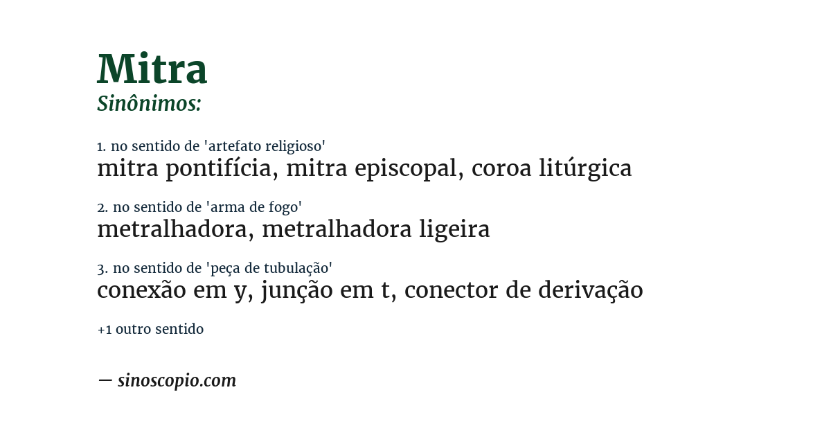 Sinônimo de mitra