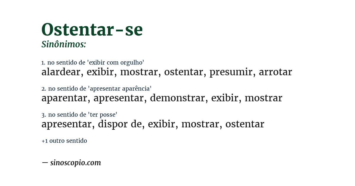 Sinônimo de ostentar-se