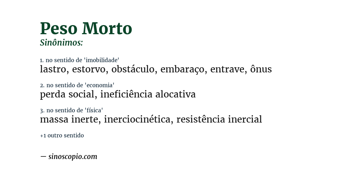 Sinônimo de peso morto