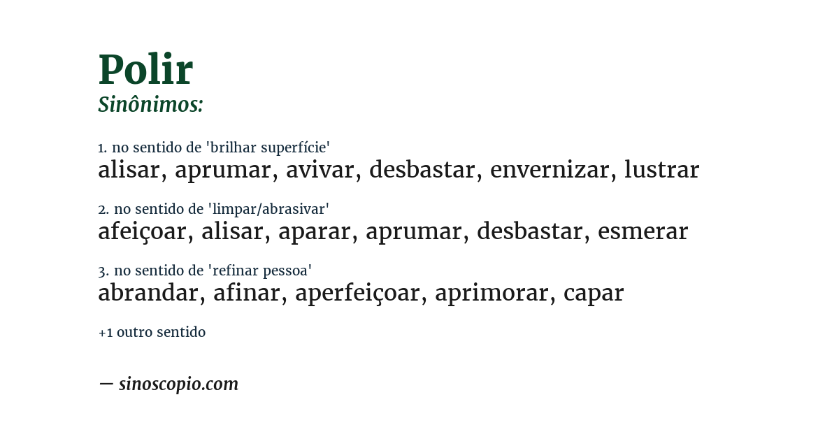 Sinônimo de polir
