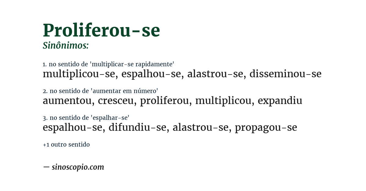 Sinônimo de proliferou-se